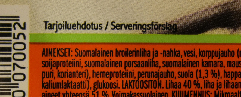 Standard jauhelihapihvit contents